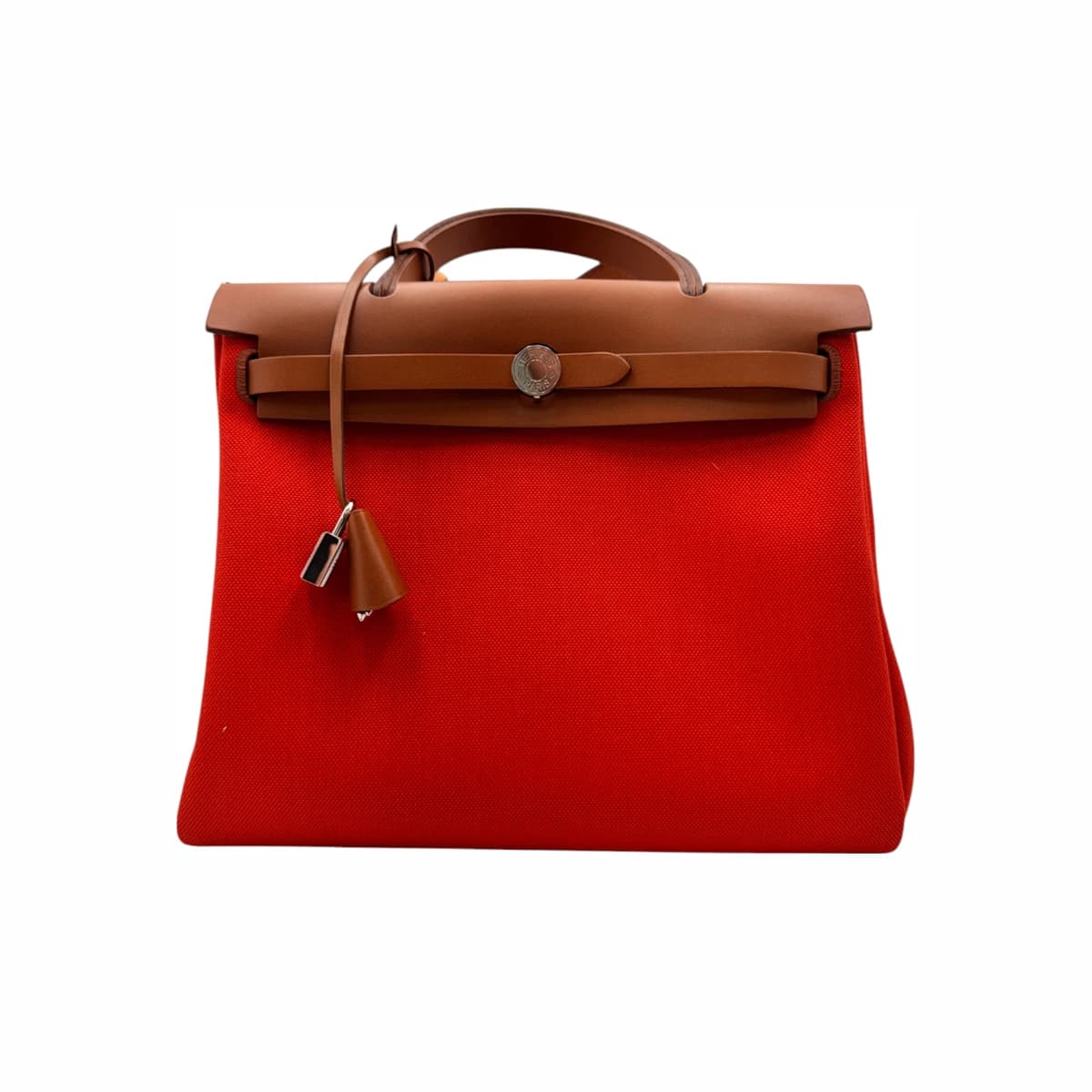 HERMÈS 에르메스 에르백 31 카푸신 포브 은장 오렌지 가죽