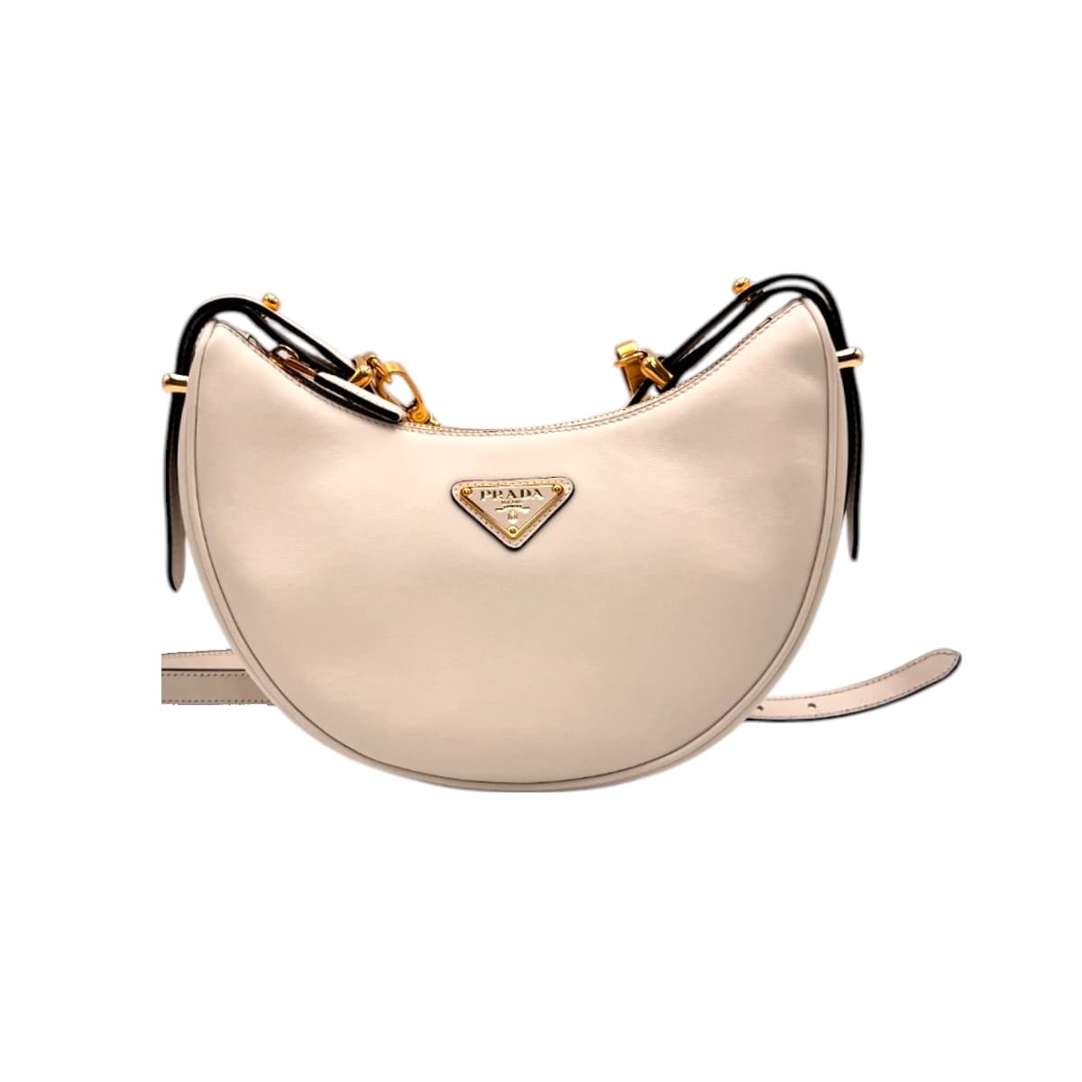 PRADA 프라다 화이트 레더 아르케 숄더백 가죽