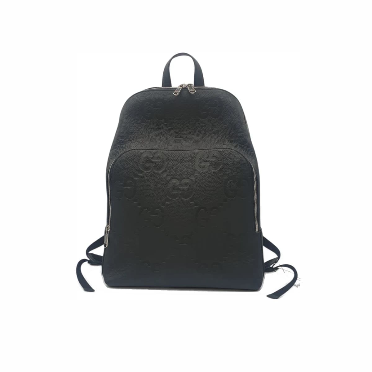 GUCCI 구찌 블랙 레더 점보 GG 라지 백팩
