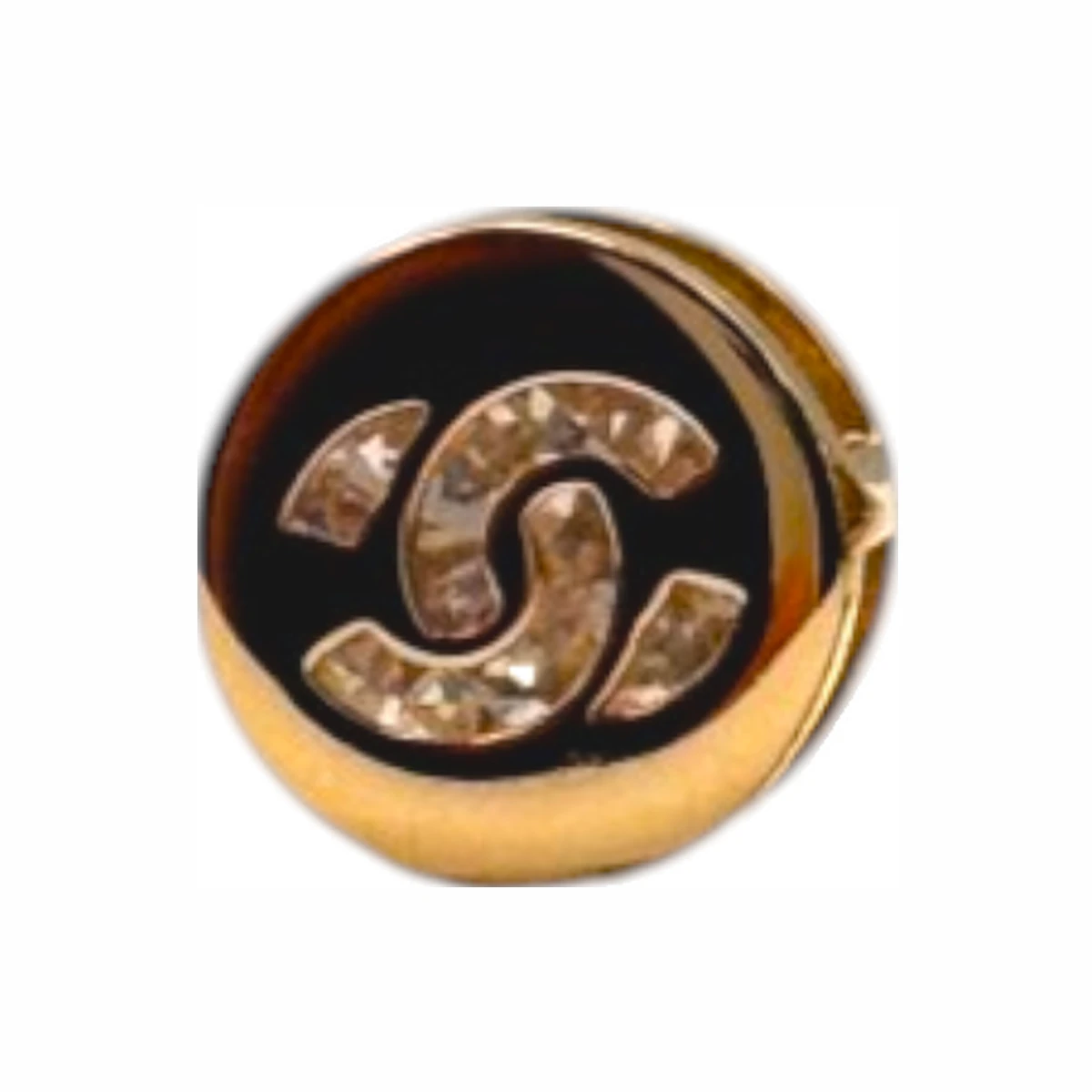 CHANEL 샤넬 CC로고 크리스탈 스터드 버튼 이어링