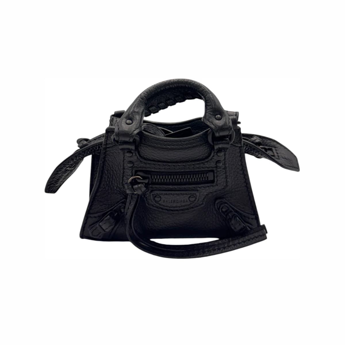 BALENCIAGA 발렌시아가 네오 클래식 슈퍼 나노 백 블랙 가죽