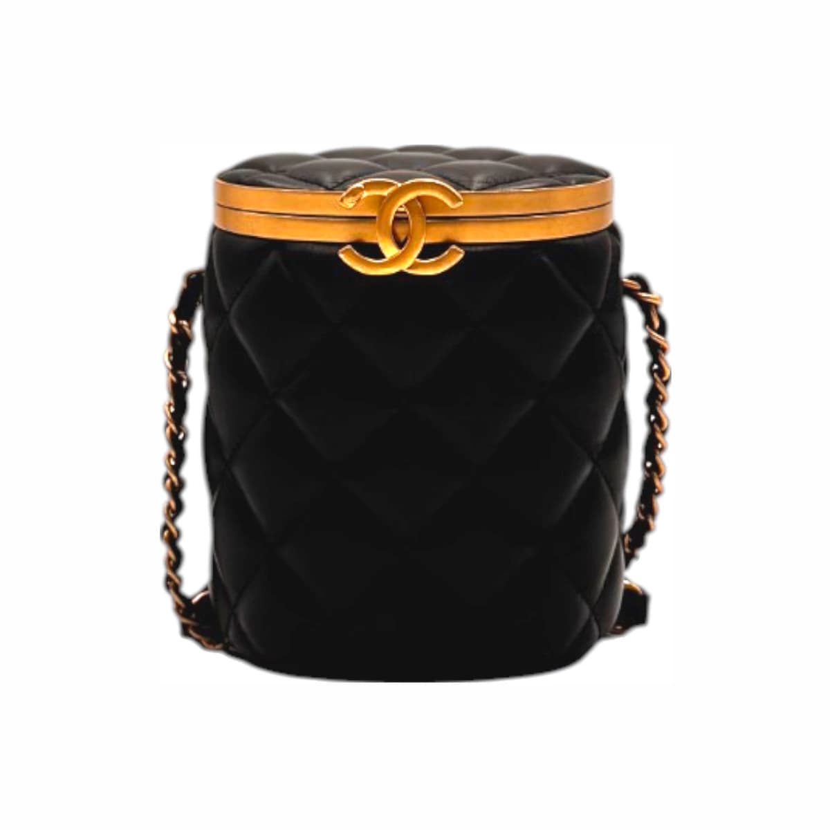 CHANEL 샤넬 프레임 탑 베니티 케이스 체인 숄더백 내장칩 블랙