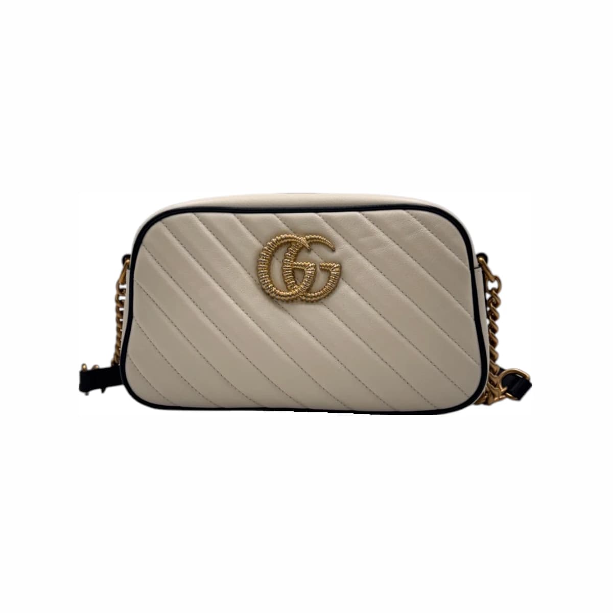 GUCCI 구찌 화이트 GG 마몽 스몰 크로스백 가죽