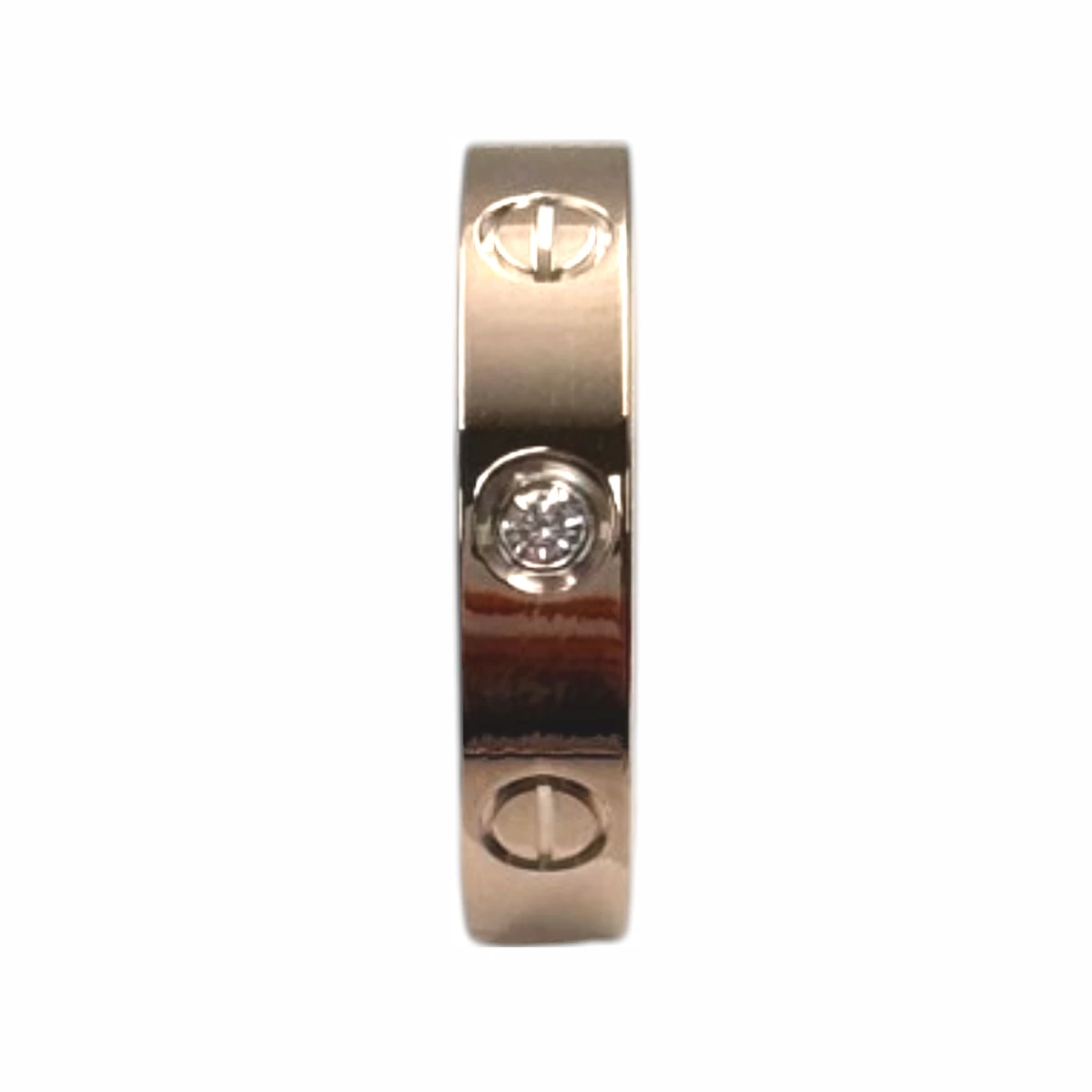 CARTIER 까르띠에 러브 밴드 링 다이아몬드 1P 18K 화이트골드 49호 4mm 18K 옐로골드