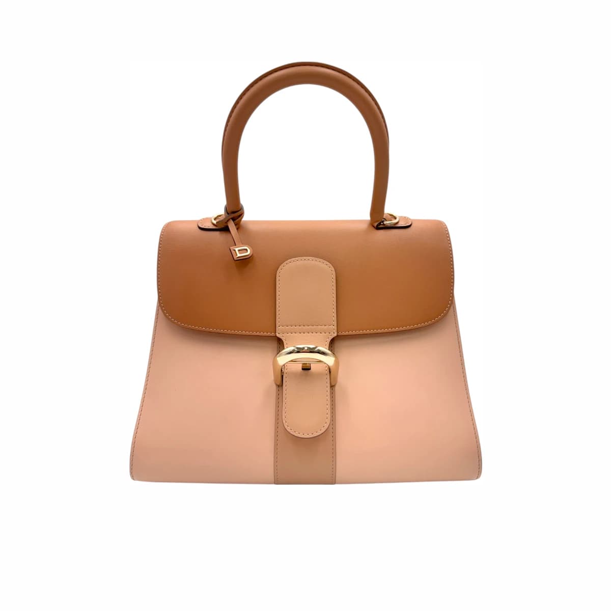 DELVAUX 델보 베이지 투톤 레더 브리앙 MM 토트백 가죽