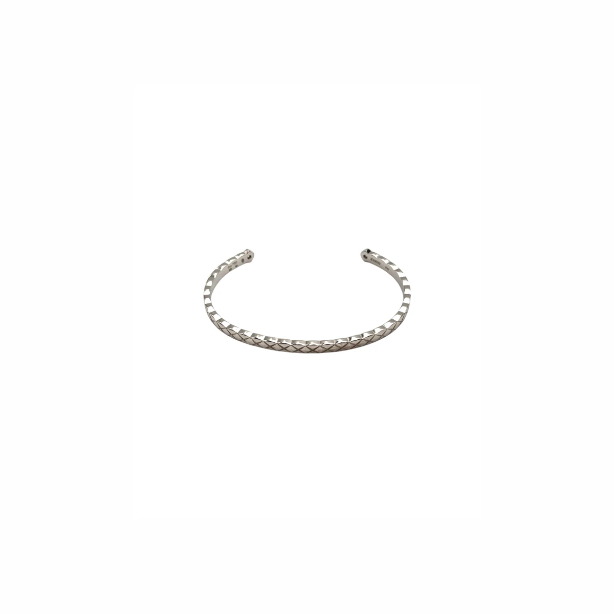 CHANEL 샤넬 18K 화이트골드 코코크러쉬 다이아 오픈 뱅글 브레이슬릿(XS) 18K 옐로골드