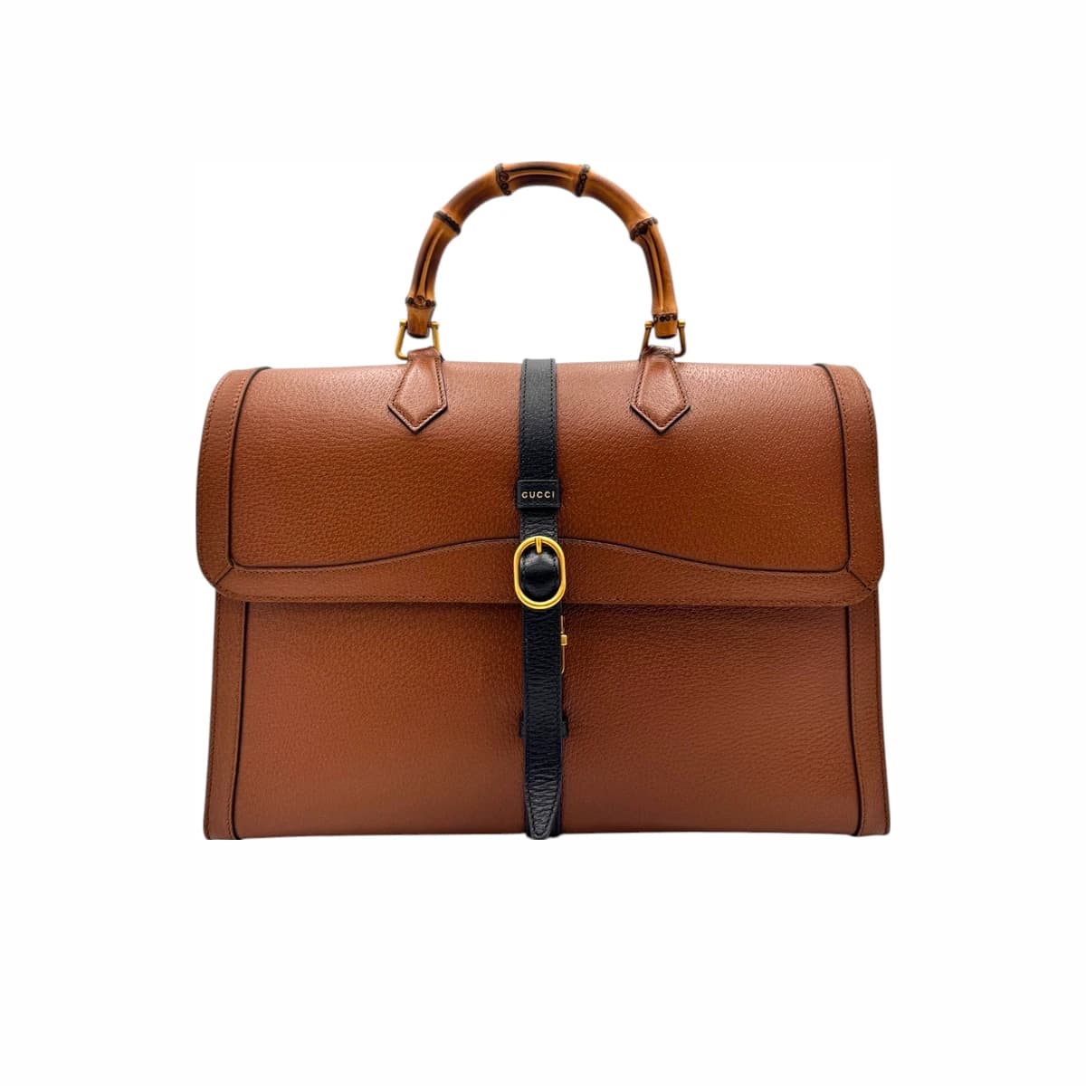 GUCCI 구찌 브라운 레더 다이애나 브리프케이스 토트백 가죽