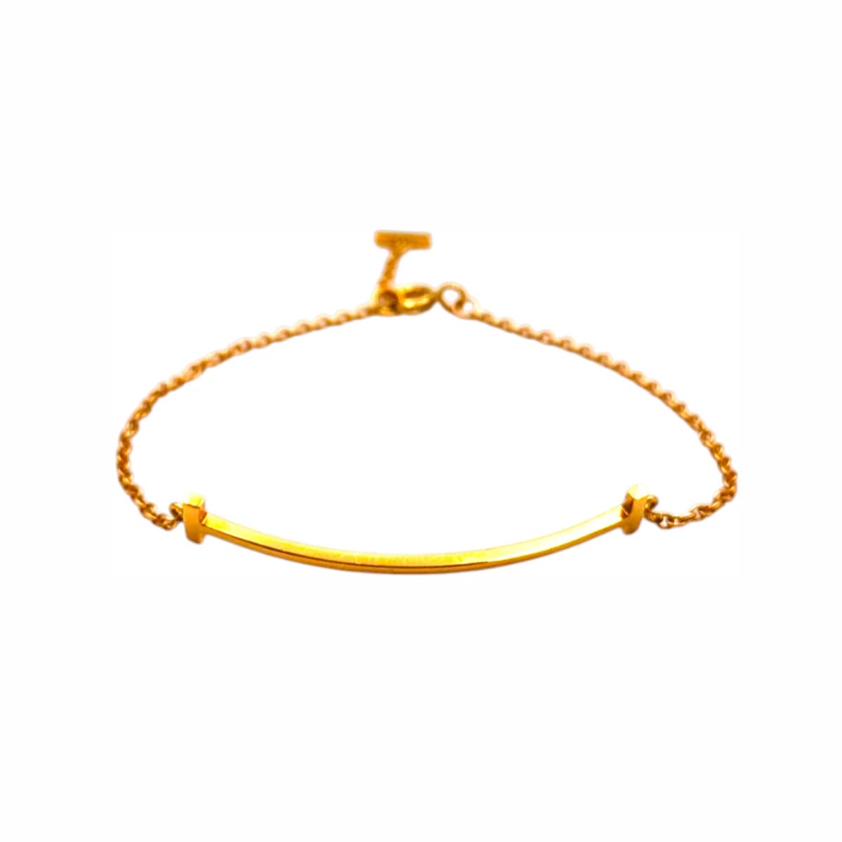 TIFFANY & CO. 티파니앤코 18K 로즈골드 T스마일 스몰 브레이슬릿 M 18K 옐로골드