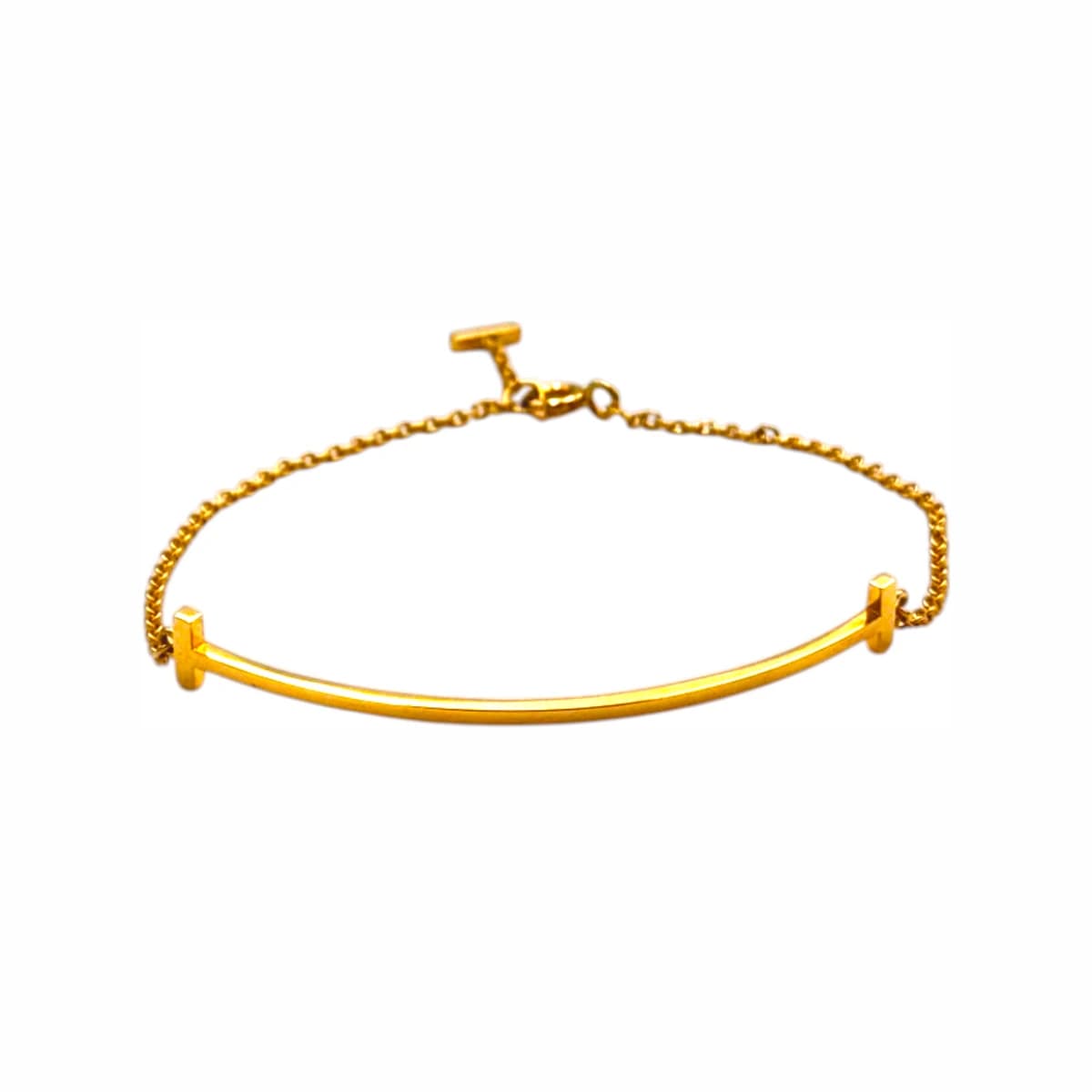 TIFFANY & CO. 티파니앤코 18K 옐로우골드 T스마일 스몰 브레이슬릿 18K 옐로골드