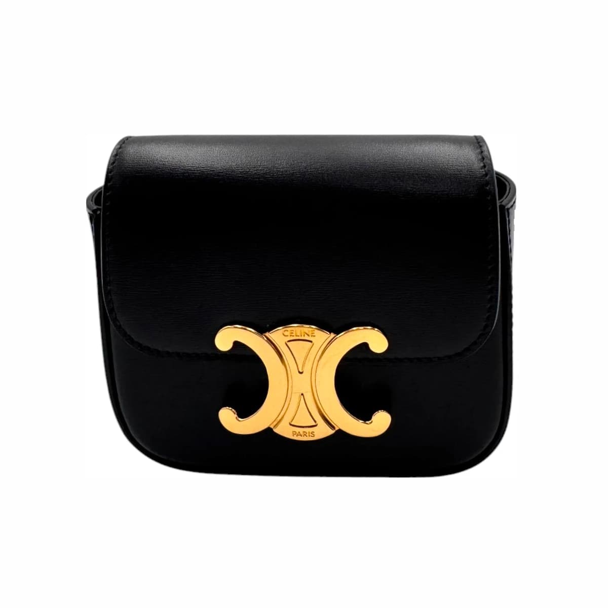 CELINE 셀린느 블랙 카프스킨 미니 클로드 크로스백