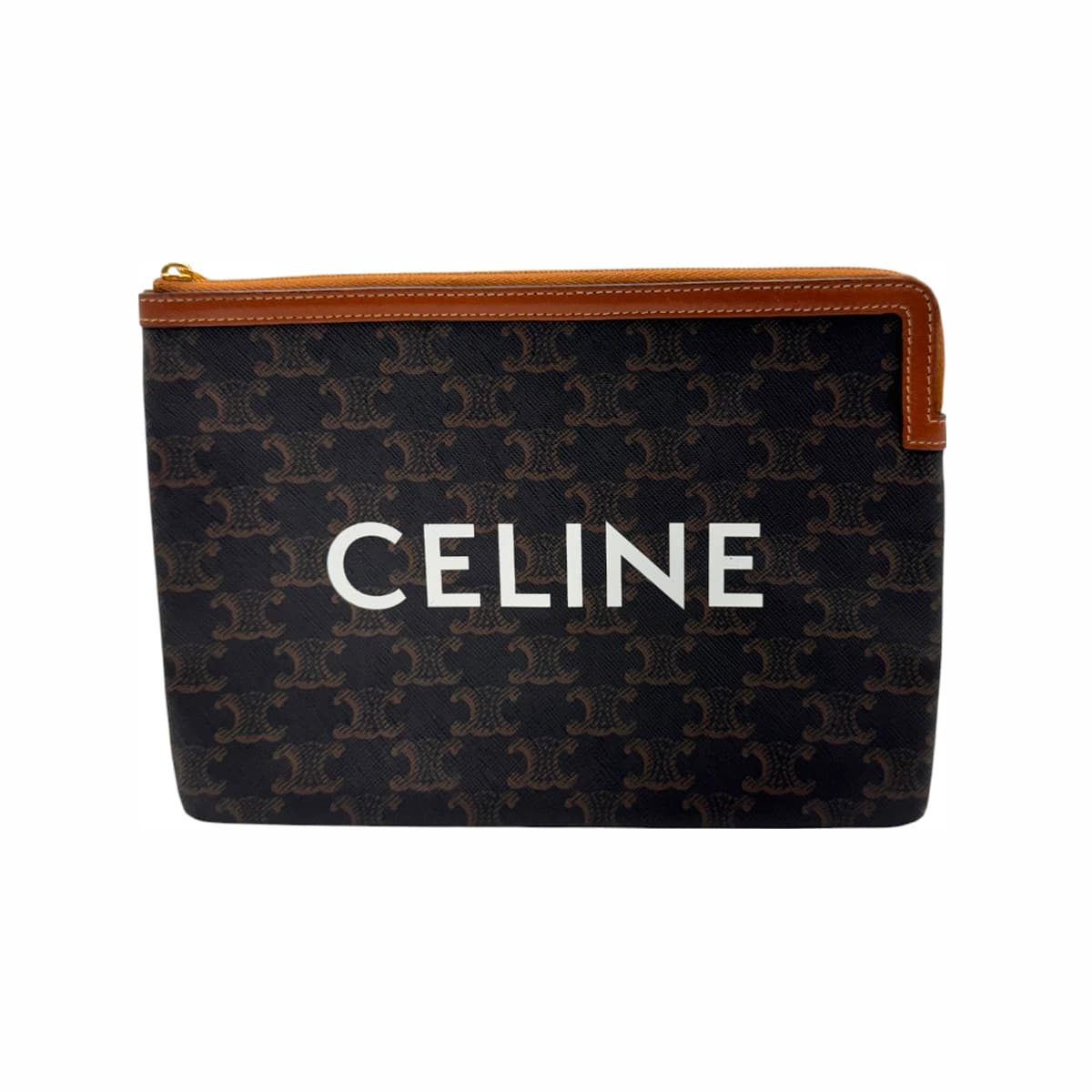 CELINE 셀린느 트리옹프 캔버스 스몰 파우치 탄