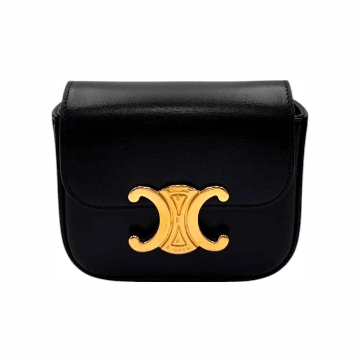 CELINE 셀린느 블랙 샤이니 카프스킨 미니 클로드