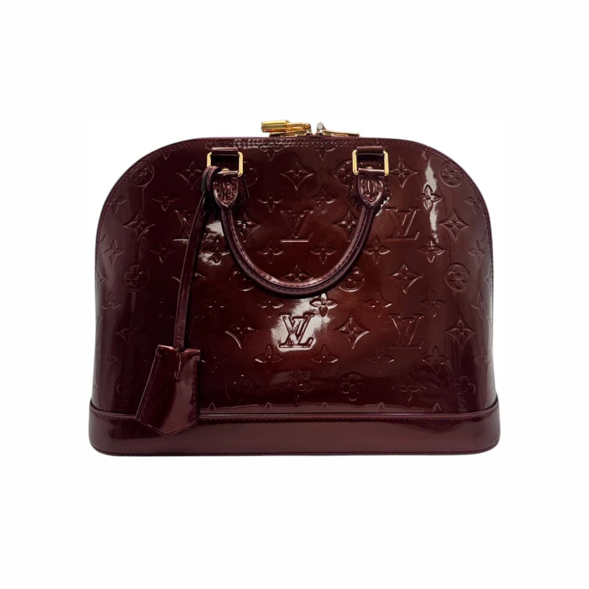 LOUIS VUITTON 루이비통 모노그램 베르니 알마 PM 토트백 버건디