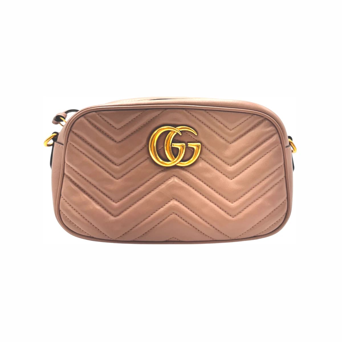 GUCCI 구찌 핑크 계열 GG마몽 마틀라세 스몰 체인 숄더백 가죽