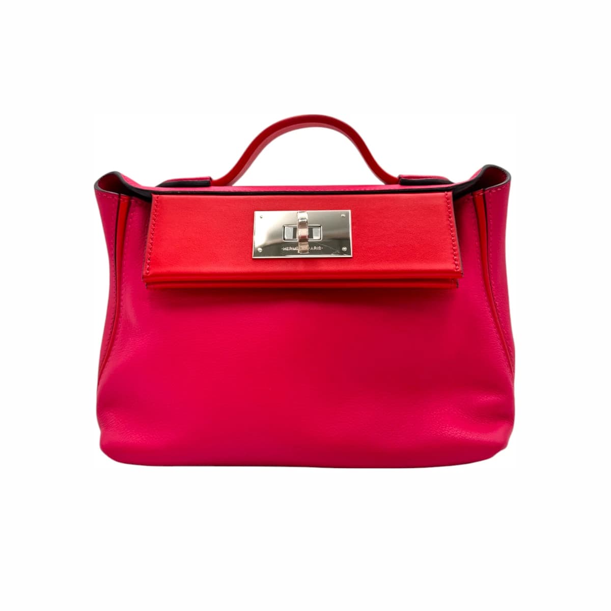 HERMÈS 에르메스 켈리 2424 21 루즈드코어 은장 Z각인 핑크 가죽