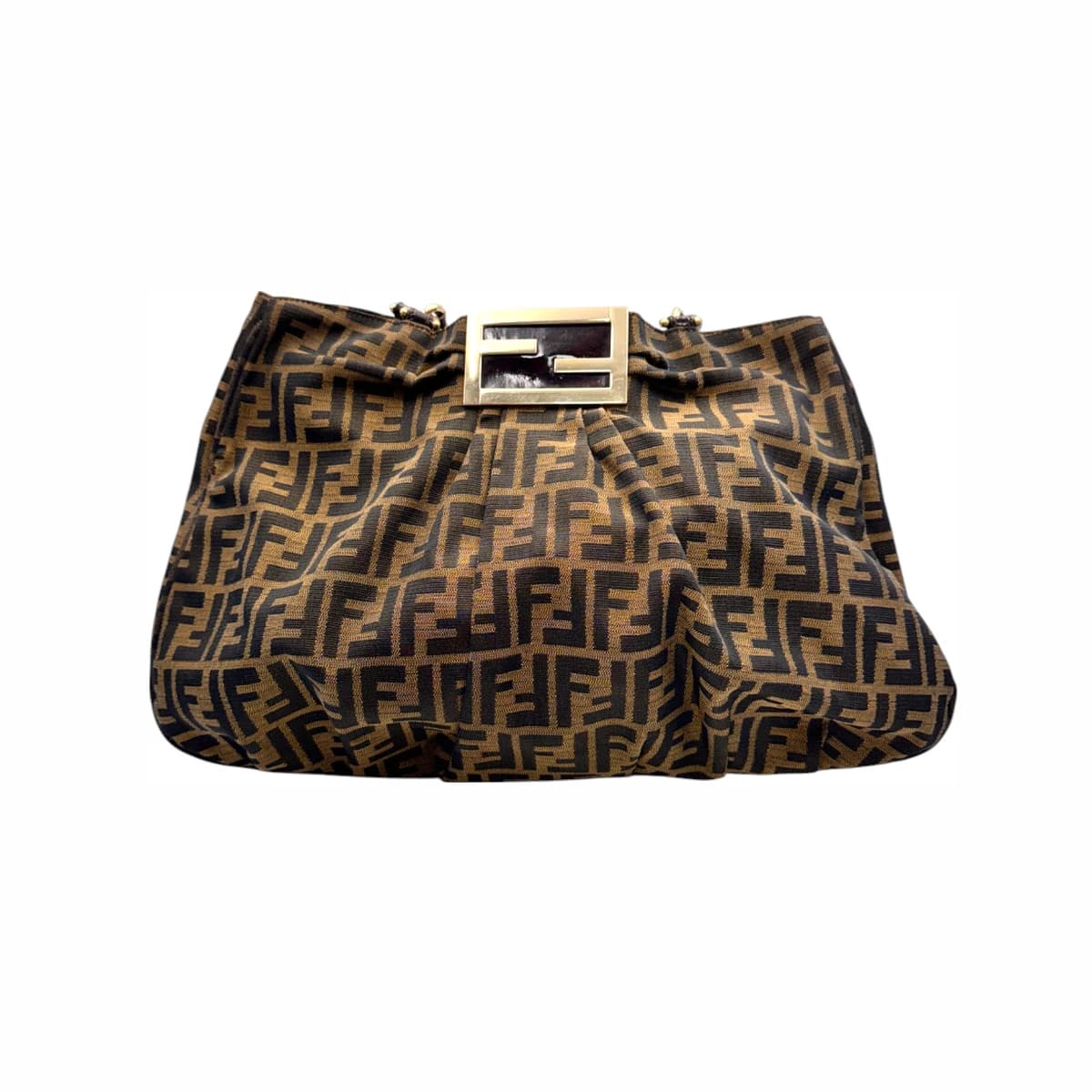 FENDI 펜디 브라운 FF자카드 쥬카 미아 숄더백 캔버스