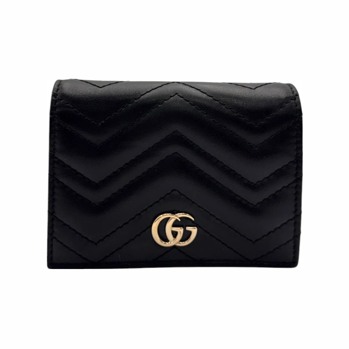 GUCCI 구찌 블랙 GG 마몽 마틀라세 카드 케이스 지갑 가죽