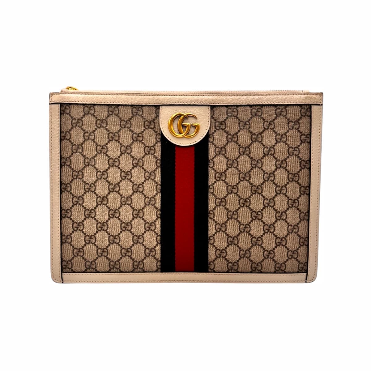 GUCCI 구찌 GG로고 PVC 수프림 포트폴리오 오피디아 클러치백 가죽