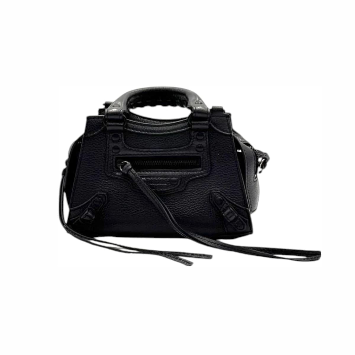 BALENCIAGA 발렌시아가 블랙 네오 클래식 시티 나노 미니 토트백 가죽
