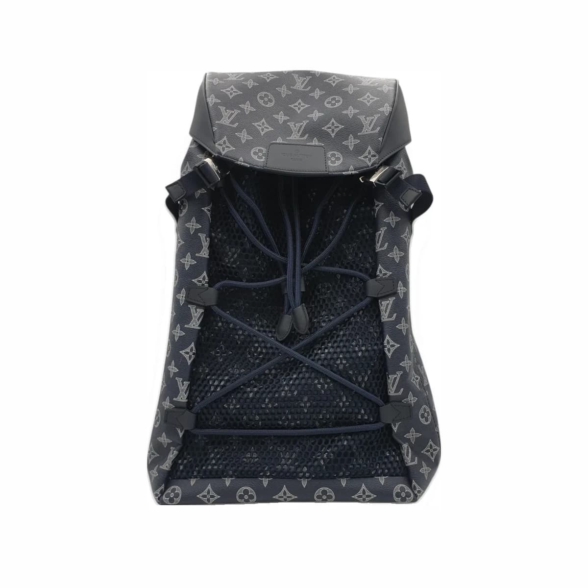 LOUIS VUITTON 루이비통 사바나 모노그램 캔버스 한정판 하이킹 백팩 블랙