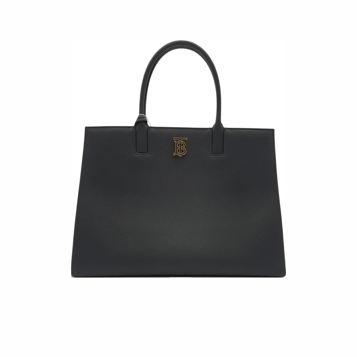 BURBERRY 버버리 블랙 그레이니 레더 TB 미디움 토트백 가죽