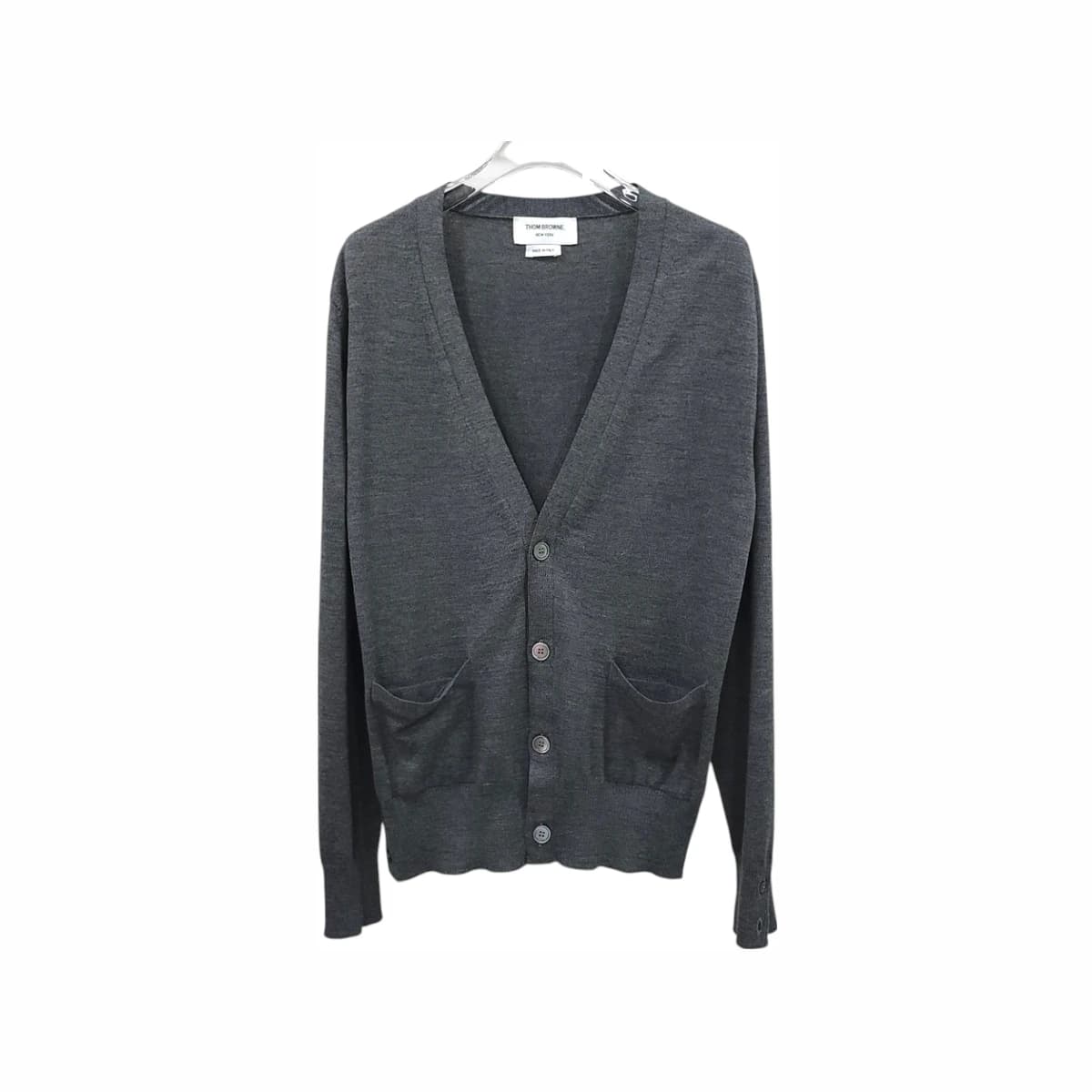 THOM BROWNE 톰브라운 그레이 울 가디건 2 울·캐시미어